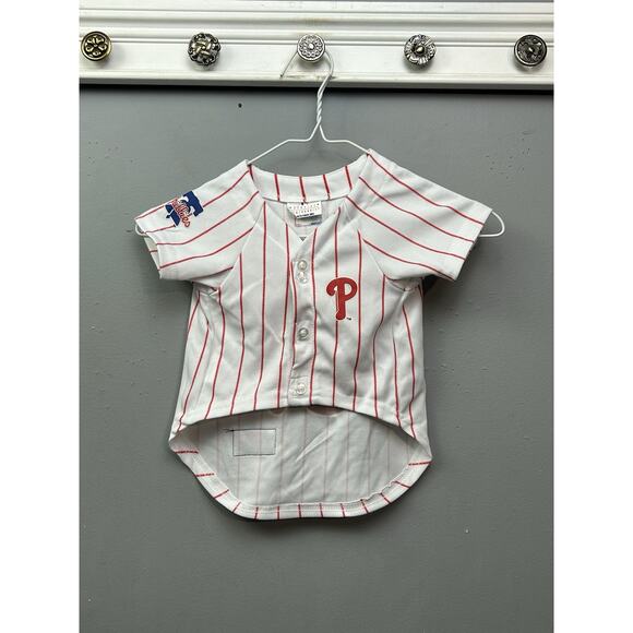 MLB Philadelphia Phillies Dog Jersey 01 Pinstripped Size Medium - Picture 2 of 8